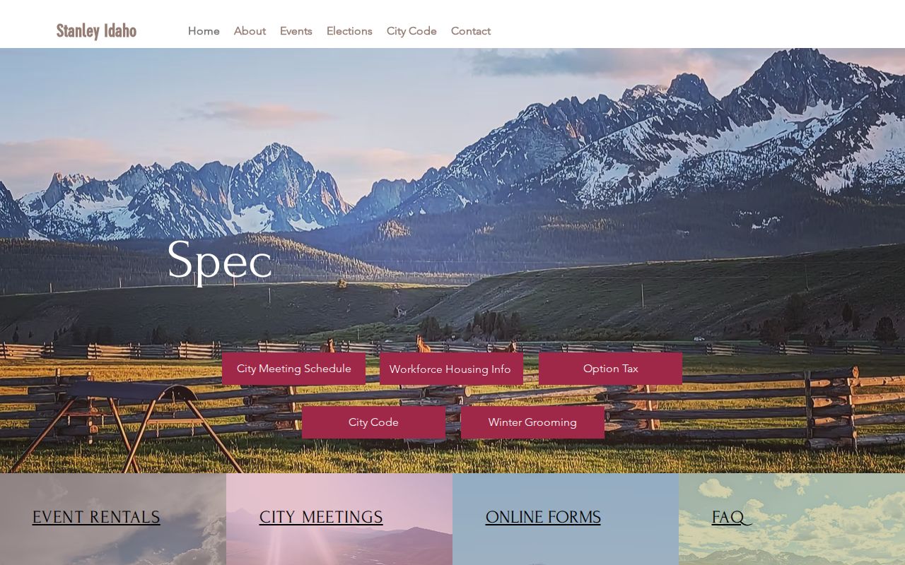 Official City of Stanley website showing municipal contacts and records information